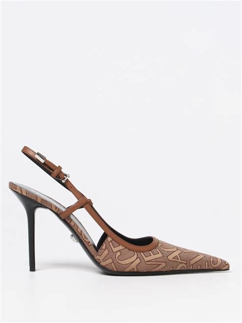 versace shoes tan|Versace slingback shoes.